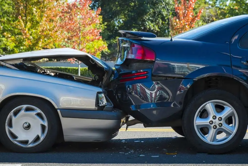 Two cars after a collision